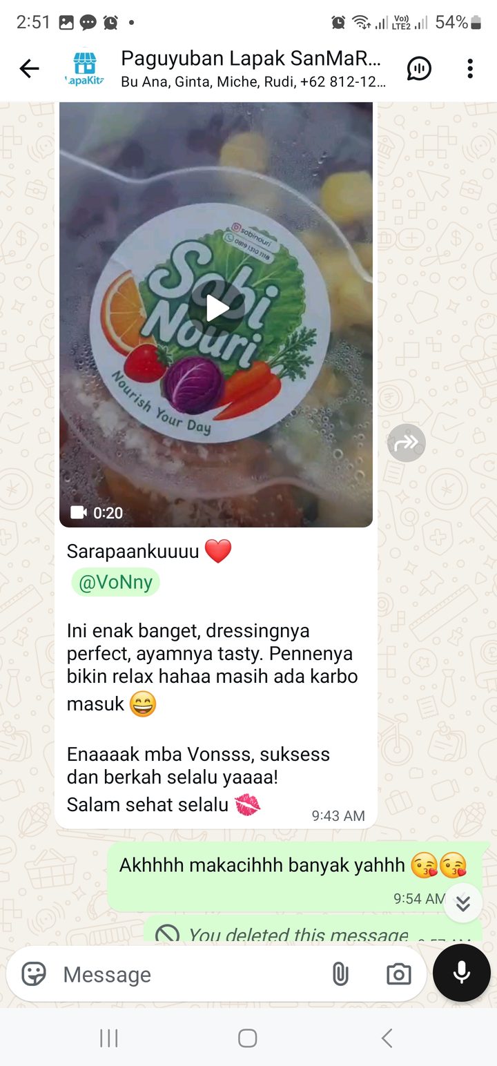 Testimoni pembeli via WhatsApp